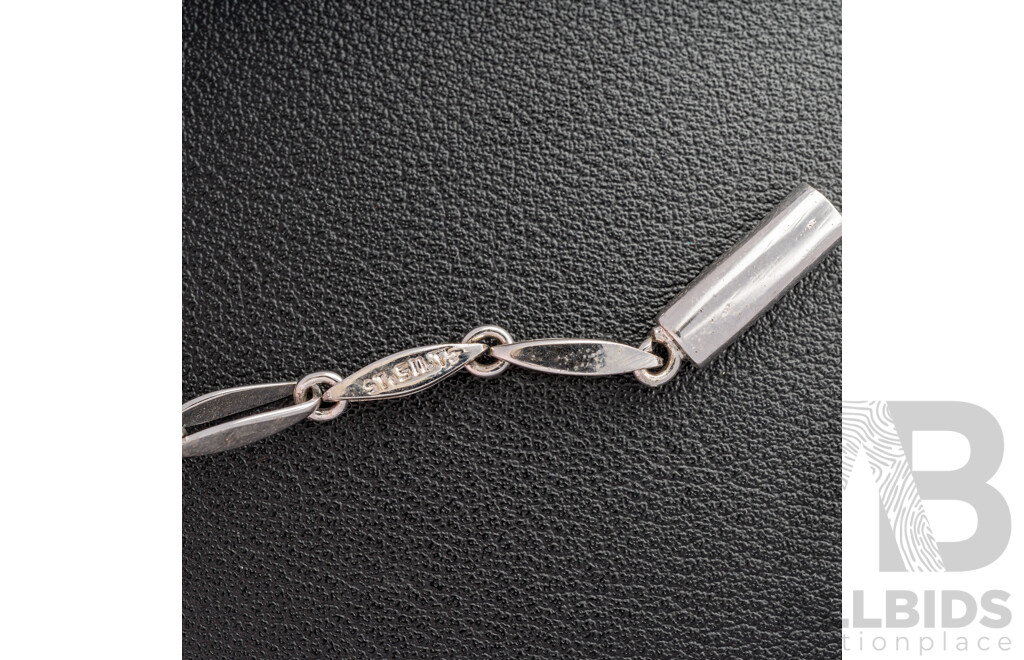 Vintage Sterling Silver Star Sapphire Bracelet, 18.5cm, 11.38 Grams