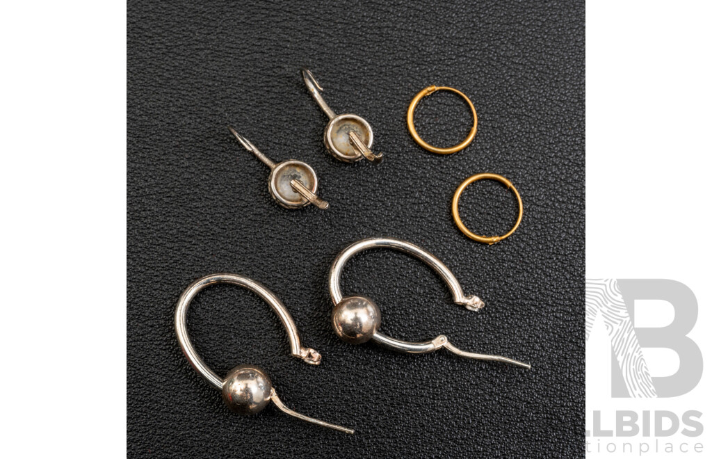 Sterling Silver (3) Pairs of Hoop Earrings, in Presentation Boxes
