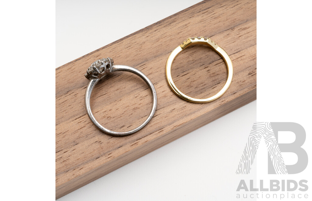 Sterling Silver Boxed Drop Earrings and (2) Rings