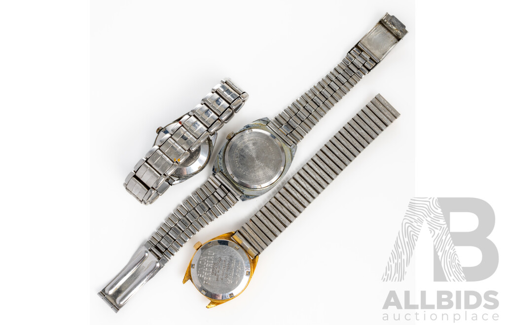 Citron Datomatic Electronically Tested Antimagnetic Watch, Nivada Compensamatic & Citizen Vintage Watches