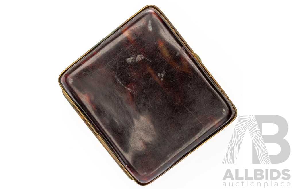 Antique Tortiseshell Cigarette Case with 9ct Rose Gold Monogrammed Cartouche