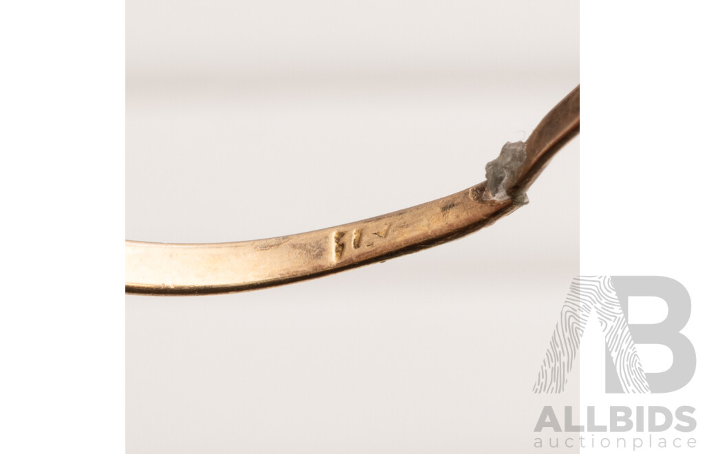 14ct Old Vintage Shell Cameo Ring, Scrap or Wear, Size R, 1.50 Grams