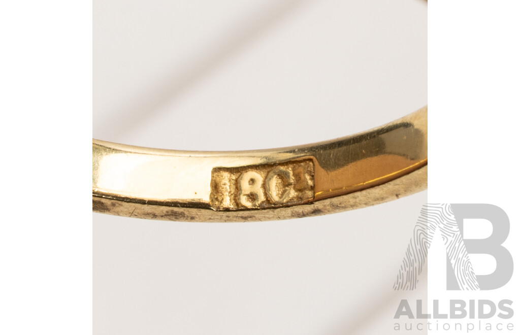 18ct Vintage Yellow Gold Wedding Ring, Size M, 2.70 Grams