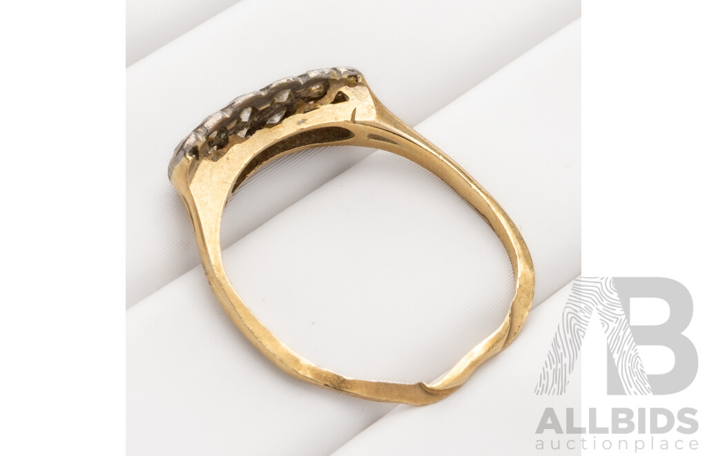 18ct Antique Old Cut Diamond Ring, Est TDW 0.15ct, Size K, 1.96 Grams