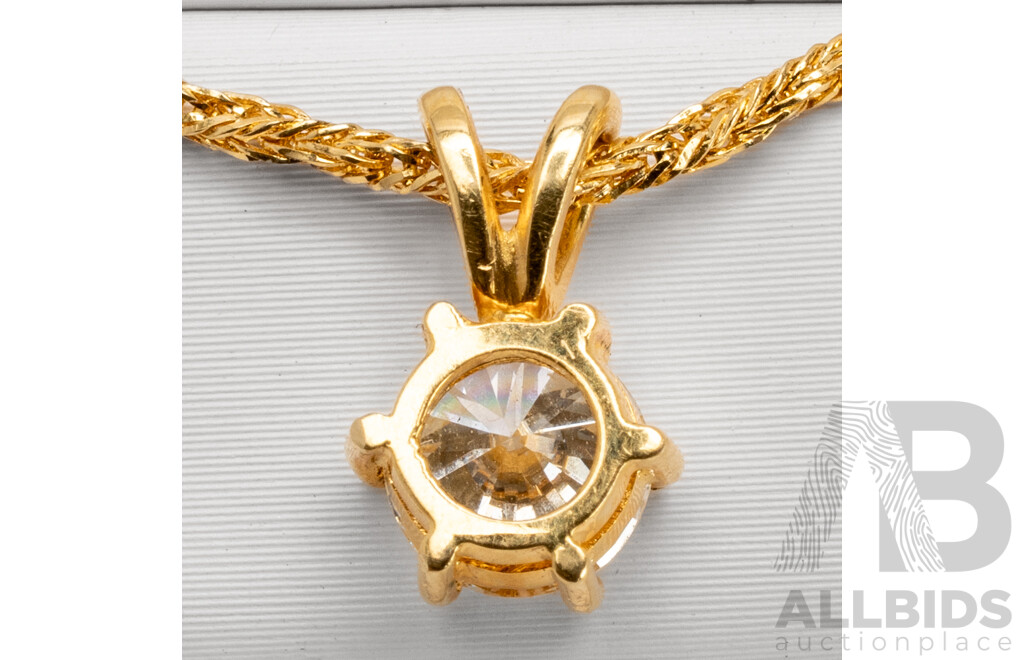 18ct 0.50ct Diamond Pendant and Chain, 40cm, 3.59 Grams