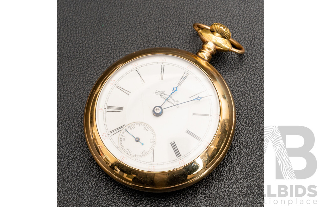 American Waltham Fortune AWC Co. Gold Filled 52mm Open Face Hunter Pocket Watch