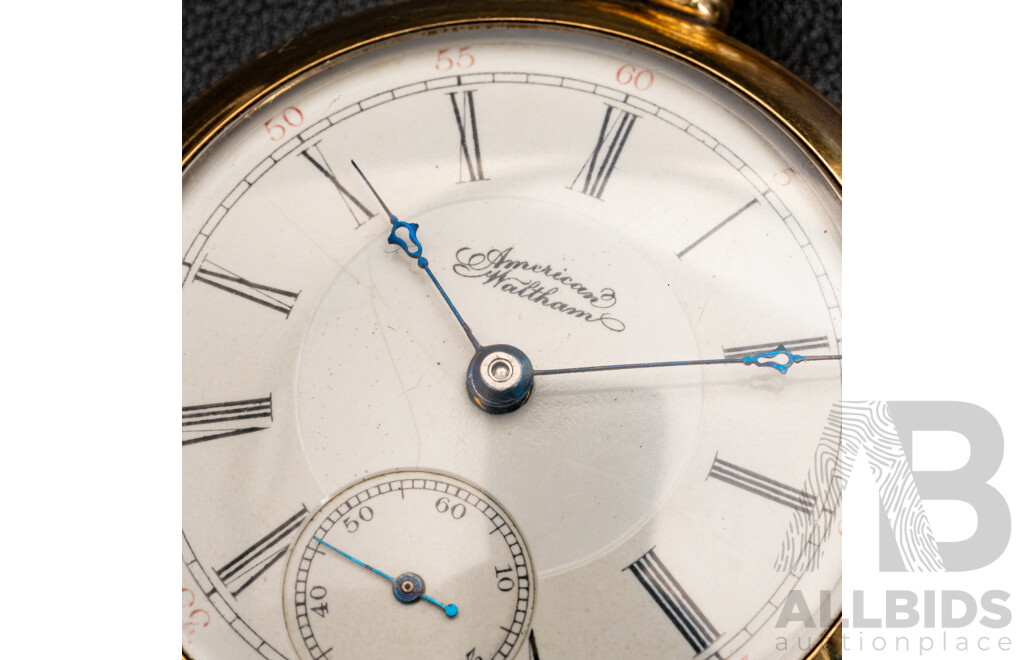 American Waltham Fortune AWC Co. Gold Filled 52mm Open Face Hunter Pocket Watch
