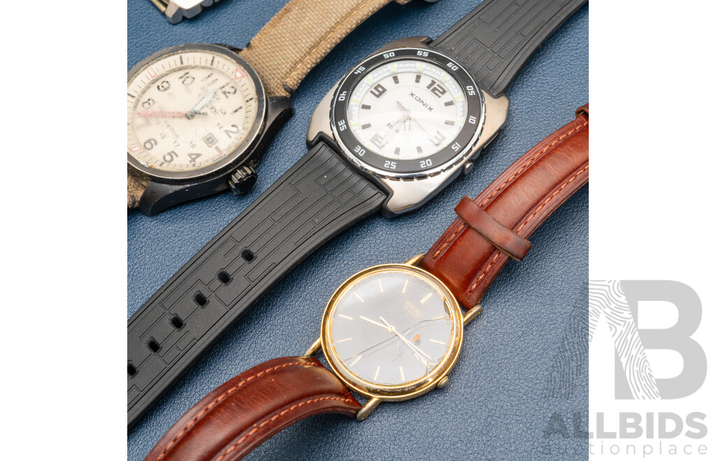 Collection of Vintage Mens Watches Including Citizen Eco-drive & Seiko 5