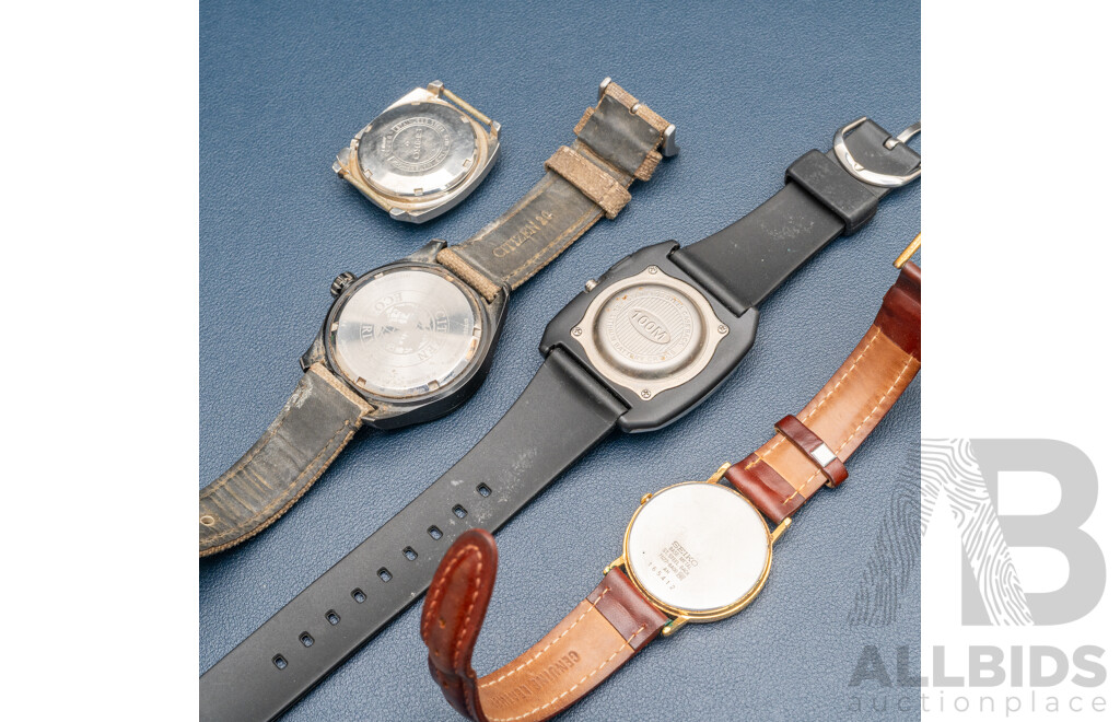 Collection of Vintage Mens Watches Including Citizen Eco-drive & Seiko 5
