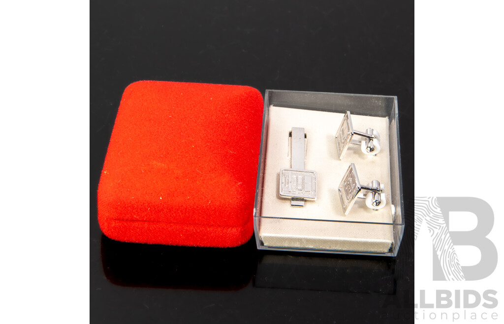 Volvo Cuff Links & Tie Bar & 5prs of Cuff Links with MOP Tie Bar
