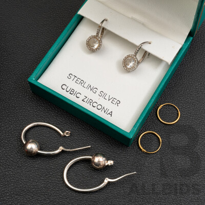 Sterling Silver (3) Pairs of Hoop Earrings, in Presentation Boxes