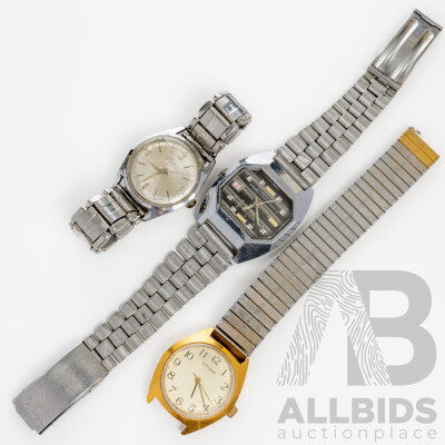 Citron Datomatic Electronically Tested Antimagnetic Watch, Nivada Compensamatic & Citizen Vintage Watches