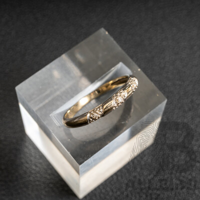 9ct White Gold Diamond Set Ring, TDW 0.03ct, Size L, 1.06 Grams