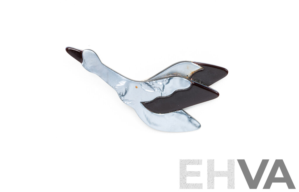 Lea Stein Original Vintage Flying Goose Brooch, C. 1960's, Hallmarked