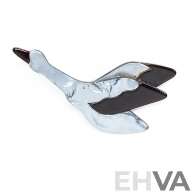 Lea Stein Original Vintage Flying Goose Brooch, C. 1960's, Hallmarked