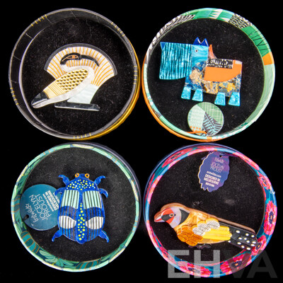 Erstwilder (4) Resin Brooch Collection - NEW with Packaging & Tags