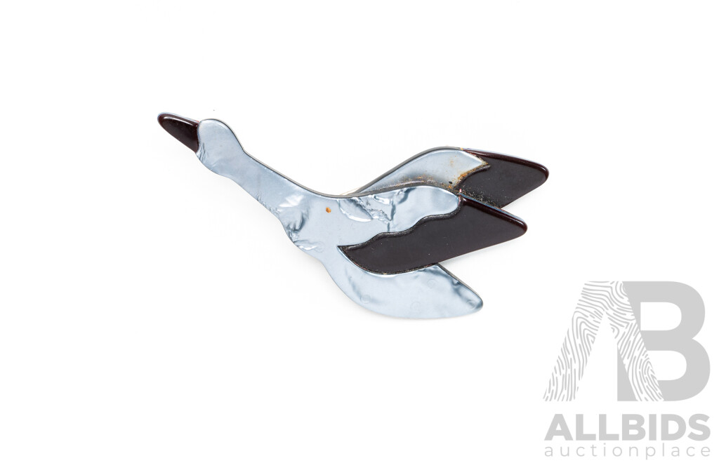 Lea Stein Original Vintage Flying Goose Brooch, C. 1960's, Hallmarked