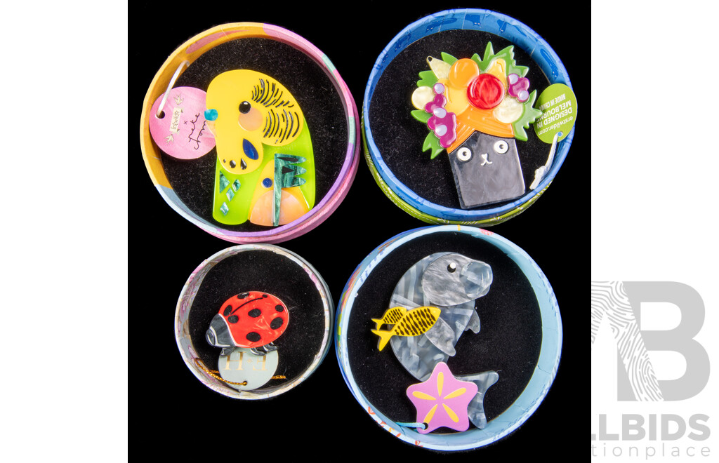 Erstwilder Collection Resin Brooches - NEW in Original Packaging