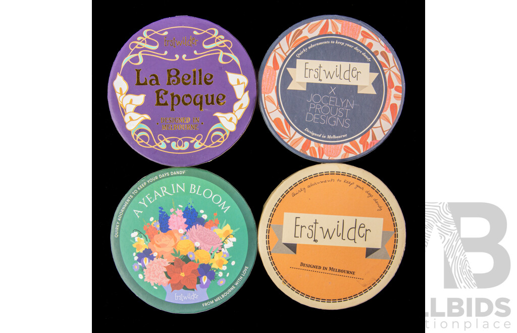 Erstwilder Collection (4) Resin Brooches - NEW in Original Packaging