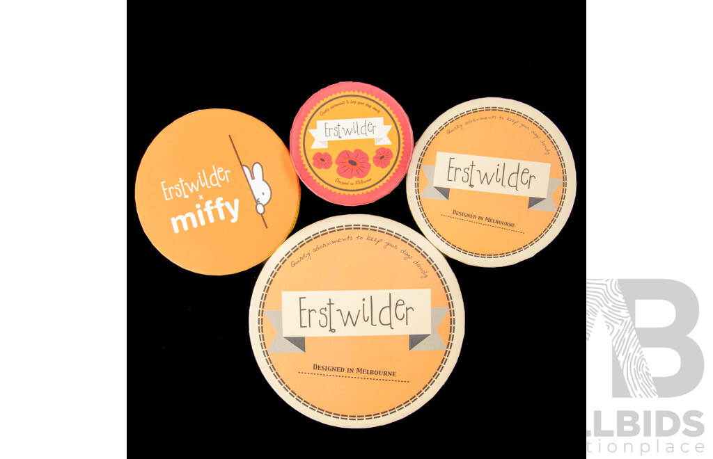 Erstwilder 'Hold on Louie' Resin Necklace & (2) Erstwilder Resin Brooches & Erstwilder Ring - NEW in Original Presentation Boxes