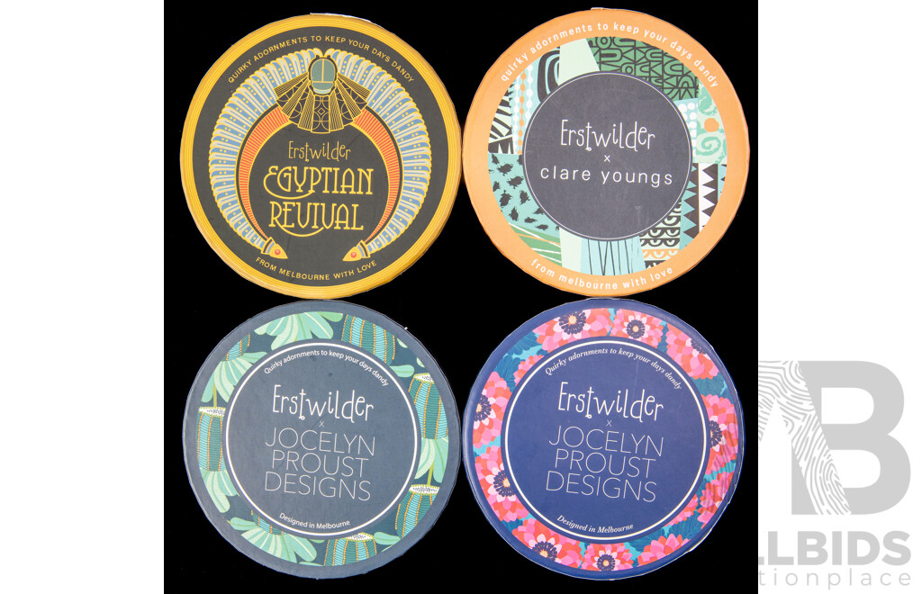 Erstwilder (4) Resin Brooch Collection - NEW with Packaging & Tags