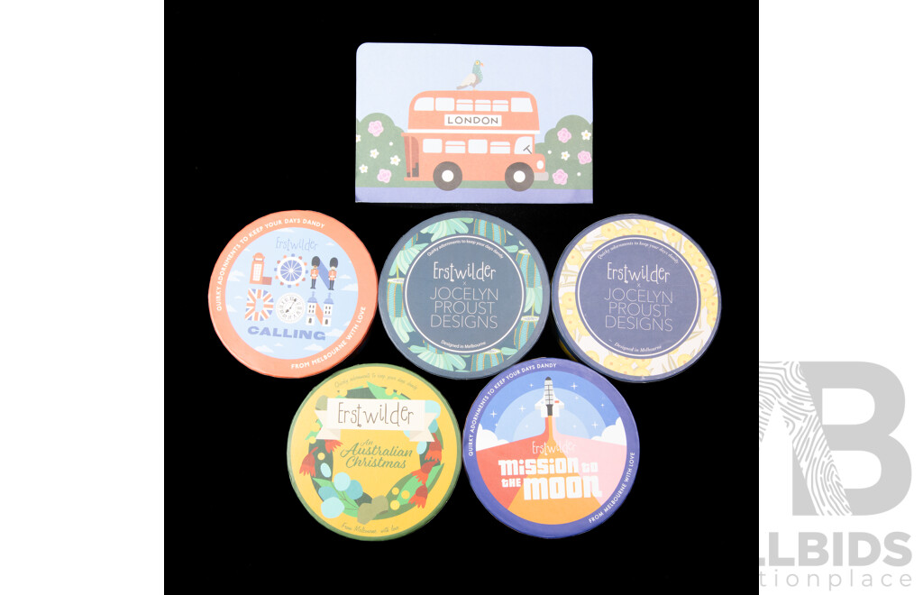 Erstwilder Collection (5) Resin Brooches - NEW in Original Packaging