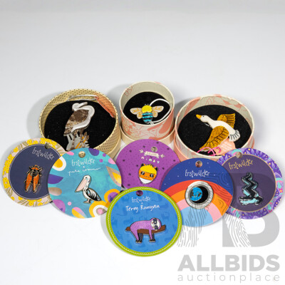 Erstwilder Minis 'To Bee or Not to Bee' Ring, with (2) Resin Brooches & (6) Enamel Pin Brooches - NEW