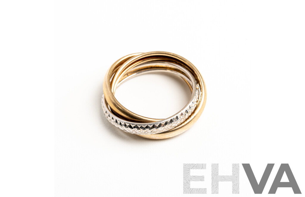 9ct Russian Wedding Rings, Size O, 2.65 Grams