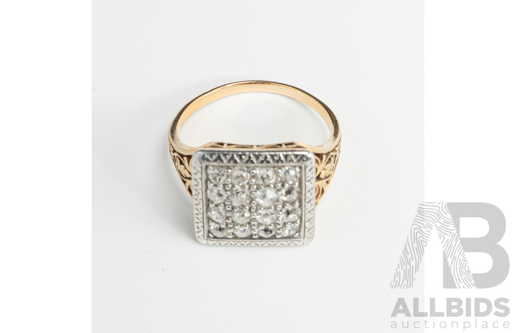 18ct Vintage Old Mine Cut Diamond Cluster Ring, Est TDW 0.80ct, Size P, 6.45
