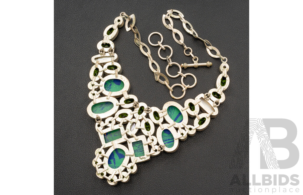 Silver Cluster Necklace with Biwa Pearls, 50cm, 111 Grams