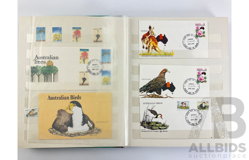 Album of Australian 1970's/80's Mint Stamp Sets, First Day Covers and Stamp Packs
