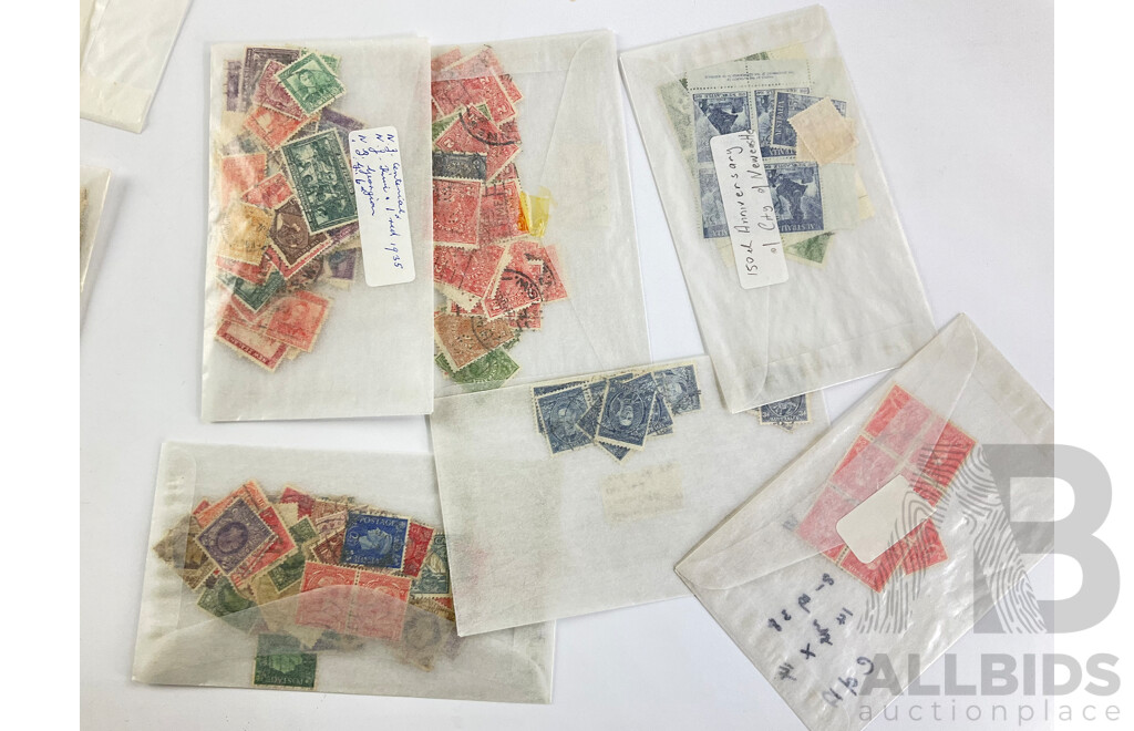 Selection of Australian Mint and Cancelled Predecimal Stamps, Blocks and Strips Including Kookaburra 3d, Kangaroo Series, 1938 Philatelic Exhibition Australia 150th Anniversary, KGVI Overprints and More