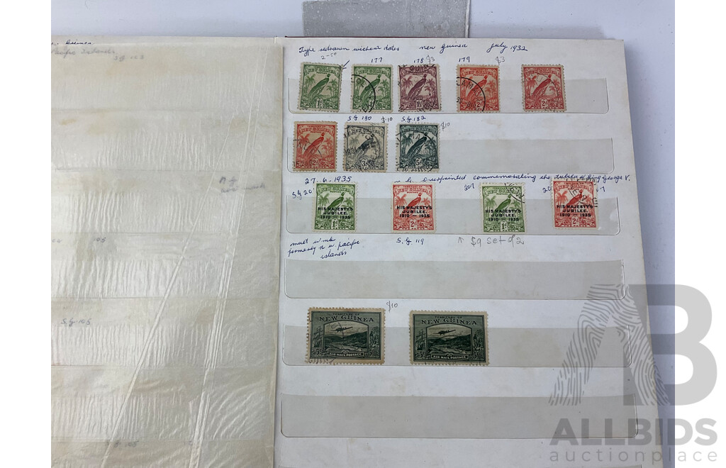 Collection of Vintage Commonwealth Countries First Day Covers and Stamps with Two Junior Stamp Globe Stamp Albums