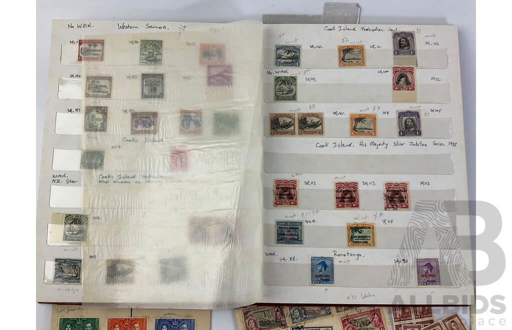 Collection of Vintage Commonwealth Countries First Day Covers and Stamps with Two Junior Stamp Globe Stamp Albums