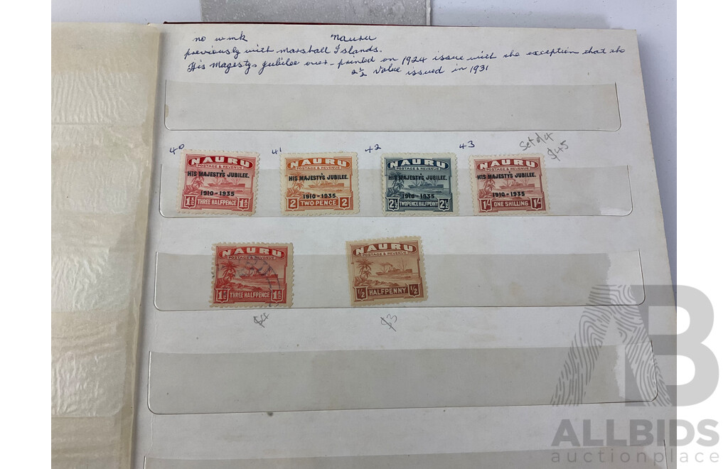 Collection of Vintage Commonwealth Countries First Day Covers and Stamps with Two Junior Stamp Globe Stamp Albums
