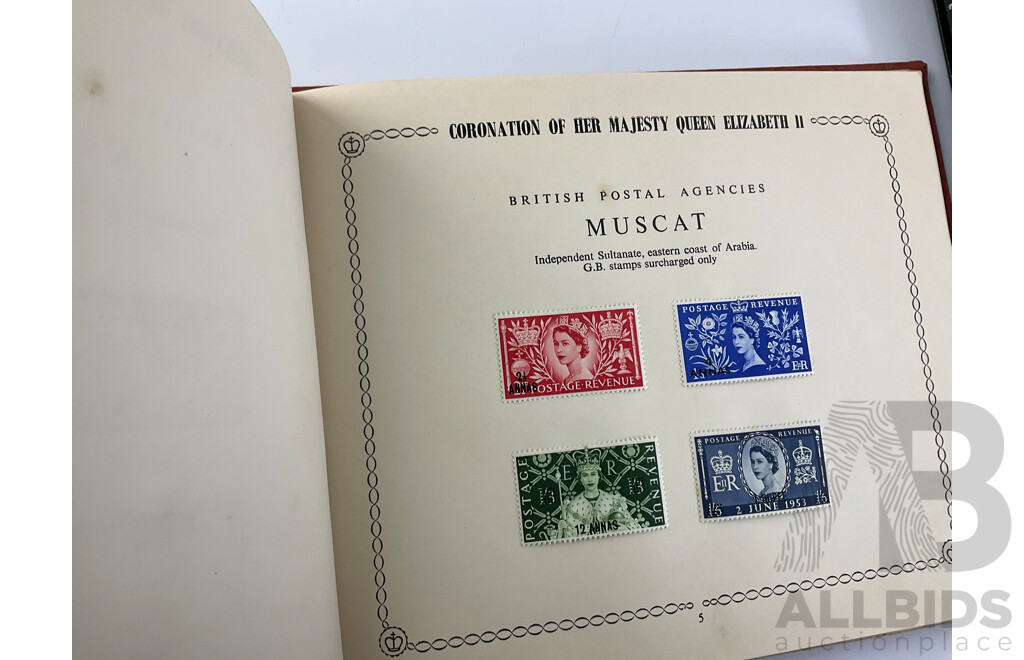 Collection of Australian Philately Including 1990/91 Collectors Years Book 2003 Collection Album, 1988 Heritage Albums, Australian Commonwealth Specialists Catalogue, 1953 Commonwealth Coronation Stamps