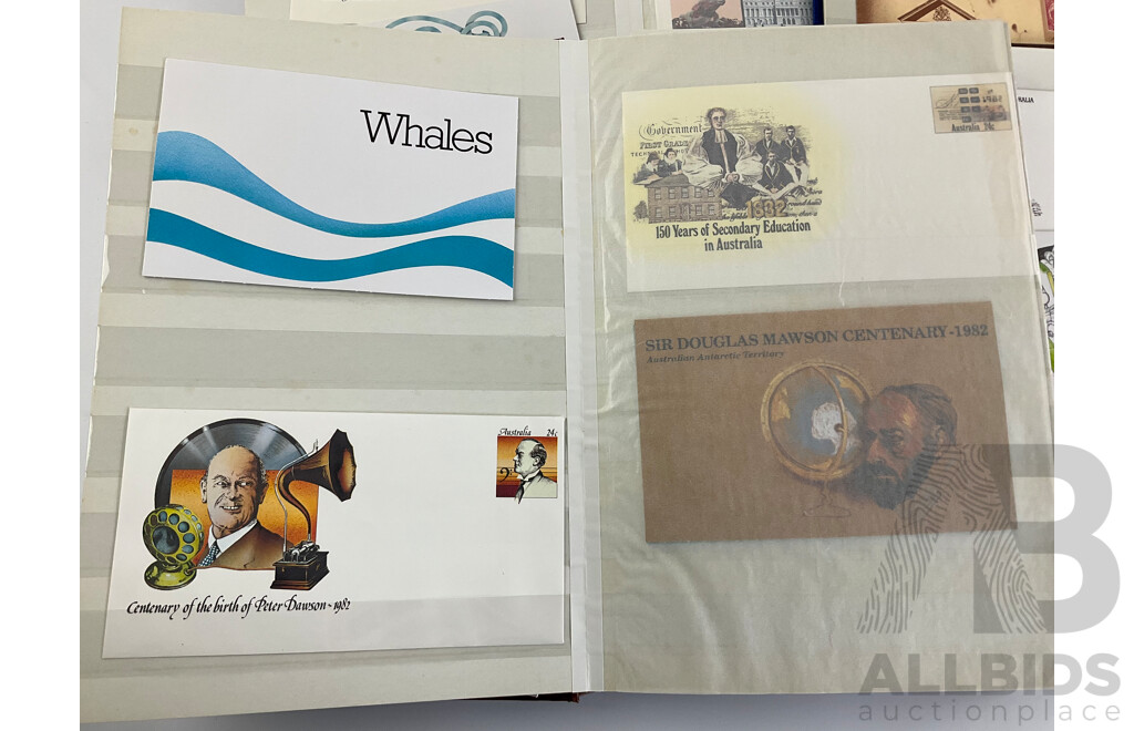 Four Albums of Australian 1980's First Day Covers and Stamp Packs Including Selected Issues, Australian Animals,