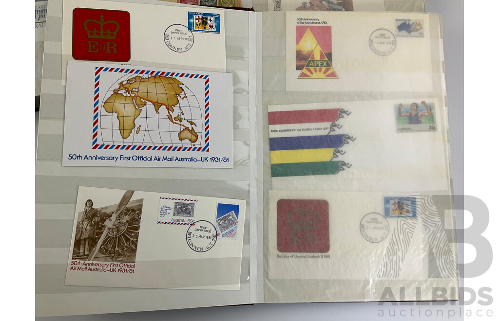 Four Albums of Australian 1980's First Day Covers and Stamp Packs Including Selected Issues, Australian Animals,