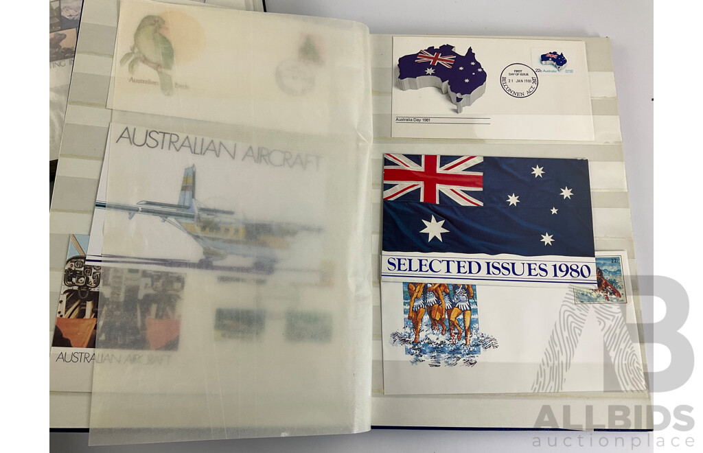 Four Albums of Australian 1980's First Day Covers and Stamp Packs Including Selected Issues, Australian Animals,
