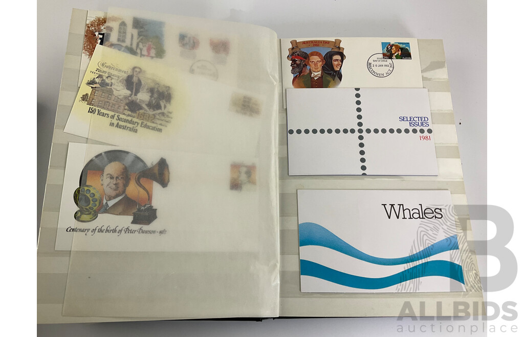 Four Albums of Australian 1980's First Day Covers and Stamp Packs Including Selected Issues, Australian Animals,