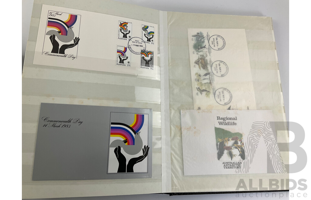 Four Albums of Australian 1980's First Day Covers and Stamp Packs Including Selected Issues, Australian Animals,