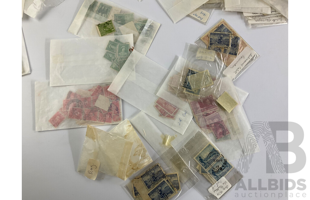 Collection of Australian Predecimal Stamps, Examples From 1930's to 1950's Platypus, Koala, Lyre Bird, Kookaburra, KGV, KGVI, QE2, Perforated, Overprints and More