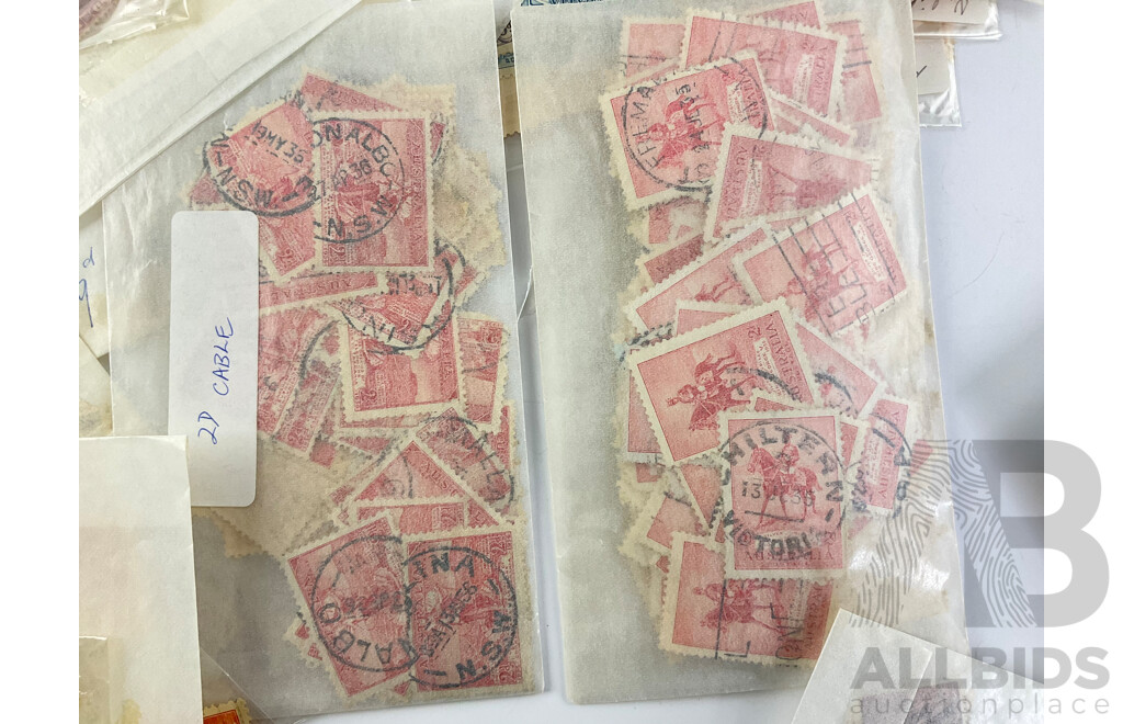 Collection of Australian Predecimal Stamps, Examples From 1930's to 1950's Platypus, Koala, Lyre Bird, Kookaburra, KGV, KGVI, QE2, Perforated, Overprints and More