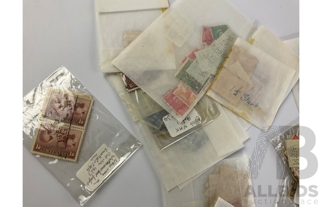 Collection of Australian Predecimal Stamps, Examples From 1930's to 1950's Platypus, Koala, Lyre Bird, Kookaburra, KGV, KGVI, QE2, Perforated, Overprints and More