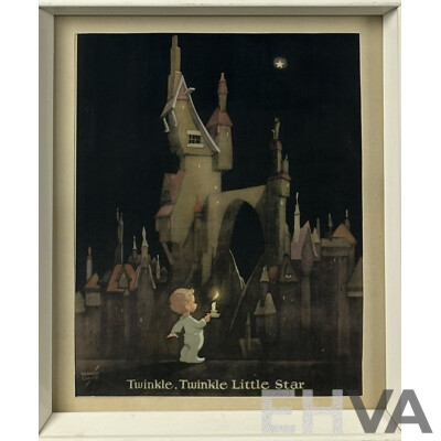 Vernon Grant, (20th C., American, 1902-1990), Humpty Dumpty & Twinkle Twinkle Little Star, Vintage Prints of Originals, 38 x 30 cm (largest frame Humpty) (2)