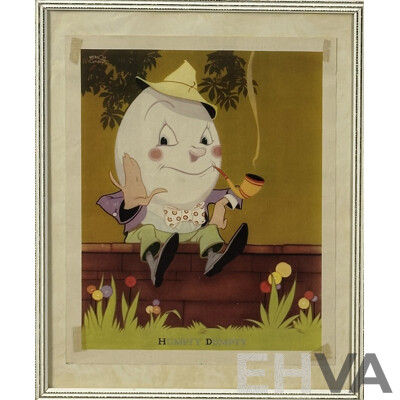 Vernon Grant, (20th C., American, 1902-1990), Humpty Dumpty & Twinkle Twinkle Little Star, Vintage Prints of Originals, 38 x 30 cm (largest frame Humpty) (2)