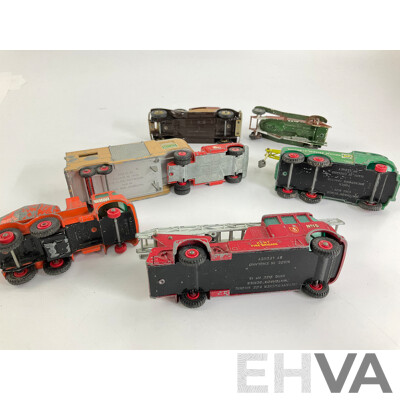 Collection of Vintage Matchbox King Size and Models of Yesteryear Including Merryweather Fire Truck, Ascot Stables Horse Van, Ready Mix Concrete Truck, Foden Breakdown Tractor