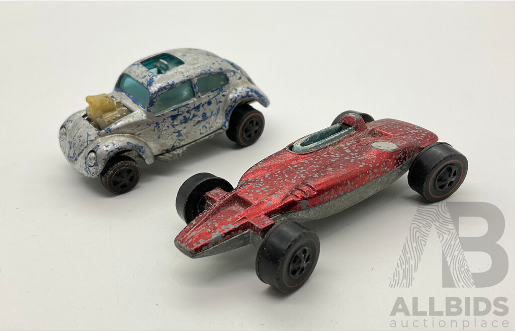 Vintage Hot Wheels Red Line Shelby Turbine and Custom Volkswagen
