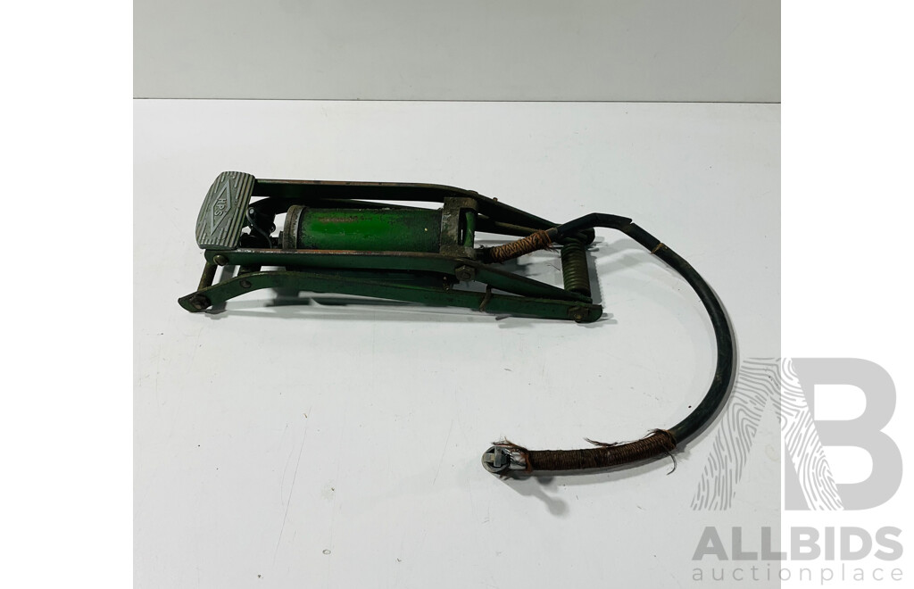 Vintage Lightburn Bench Jig Saw, Power Sander, H.P.S Tire Pump and Vehicle Jack