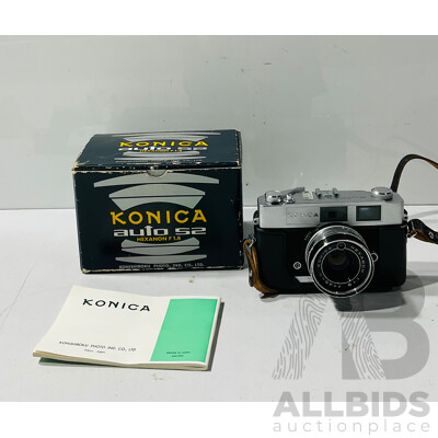 Vintage Monica Auto S2 Camera in Original Box with Manual and Protective Case